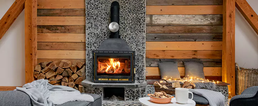 Thelin Hearth Products Direct Vent Gas Stove Fireplace Inspection in Westbrook, Maine